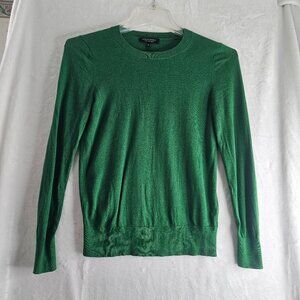 Banana Republic Green Silk Cashmere Sweater Small Crew-Neck Women Winter Pullove